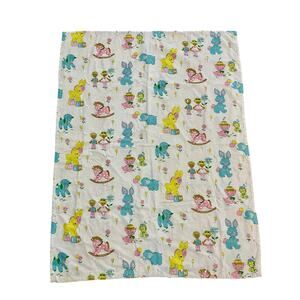 Vintage Spring Mills Nursery Fabric Blanket